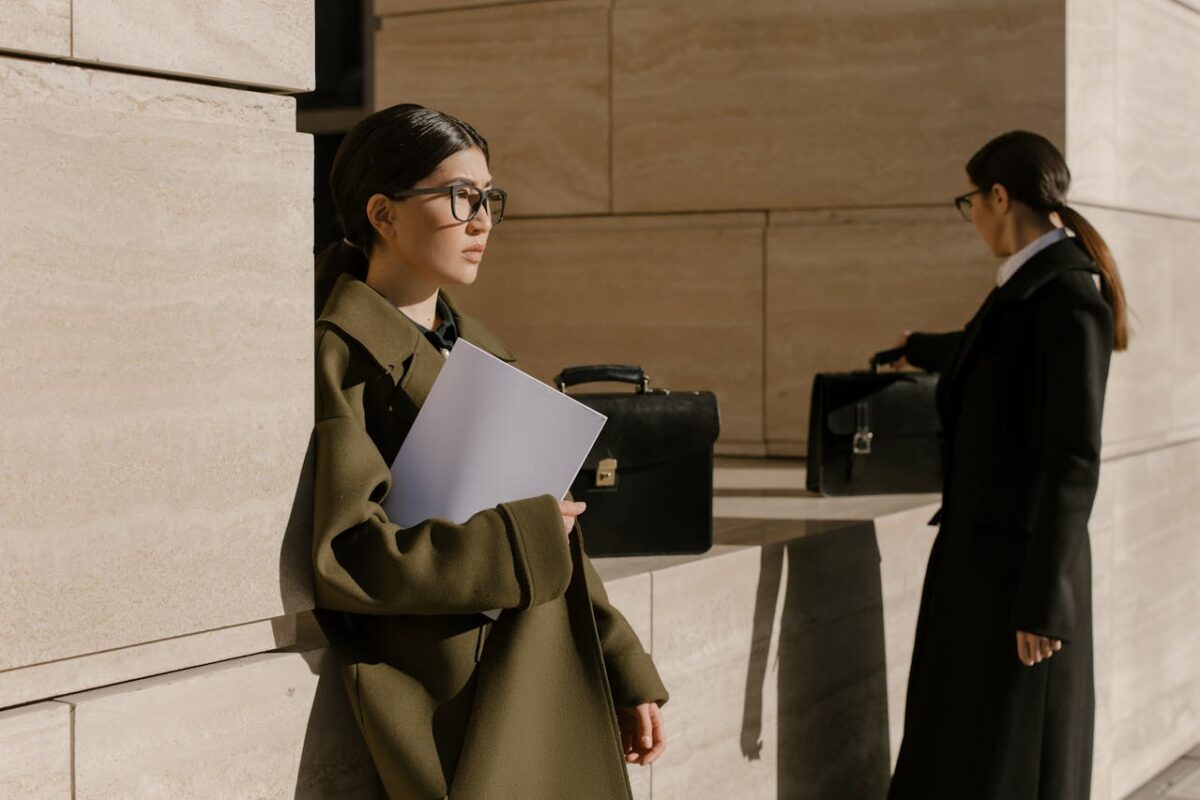 Two women in business attire