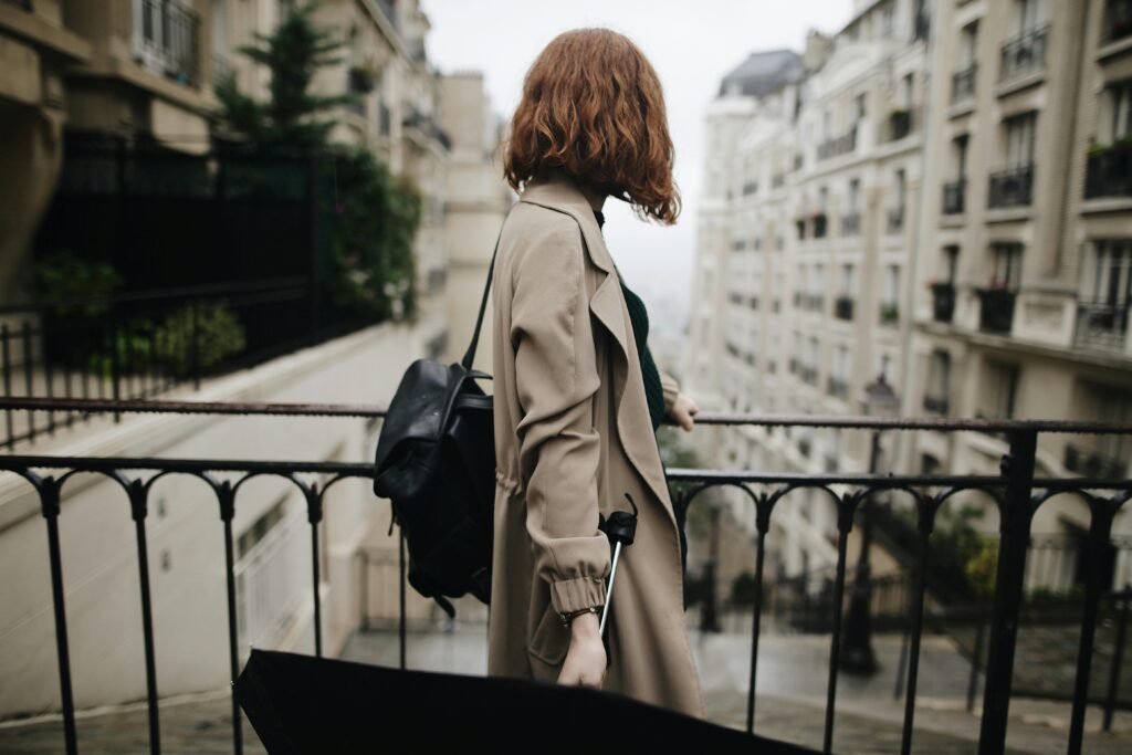 Woman walking through Paris
