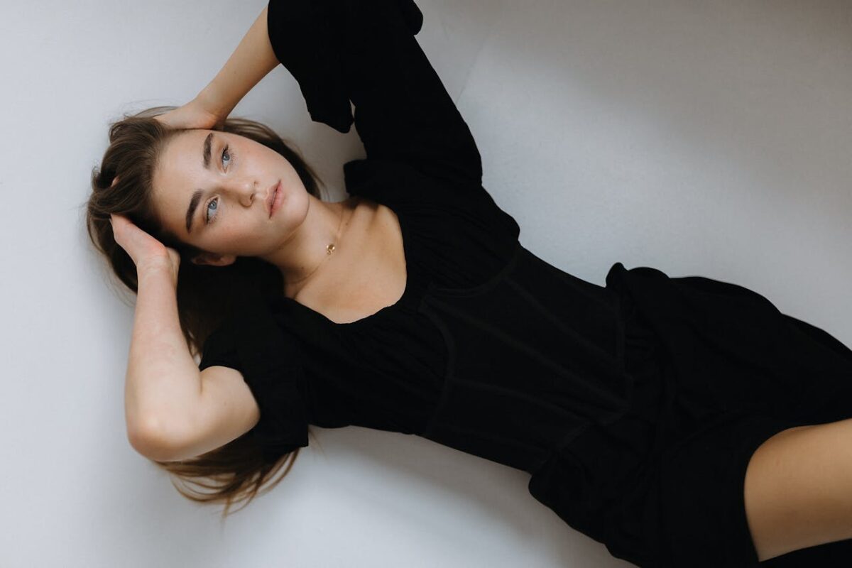 Woman in a black dress