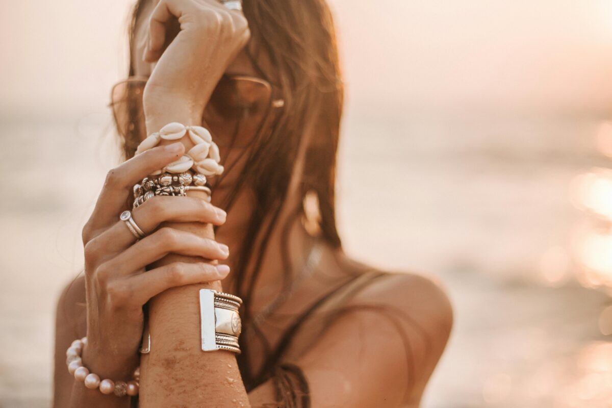 Woman wearing a lot of jewelry